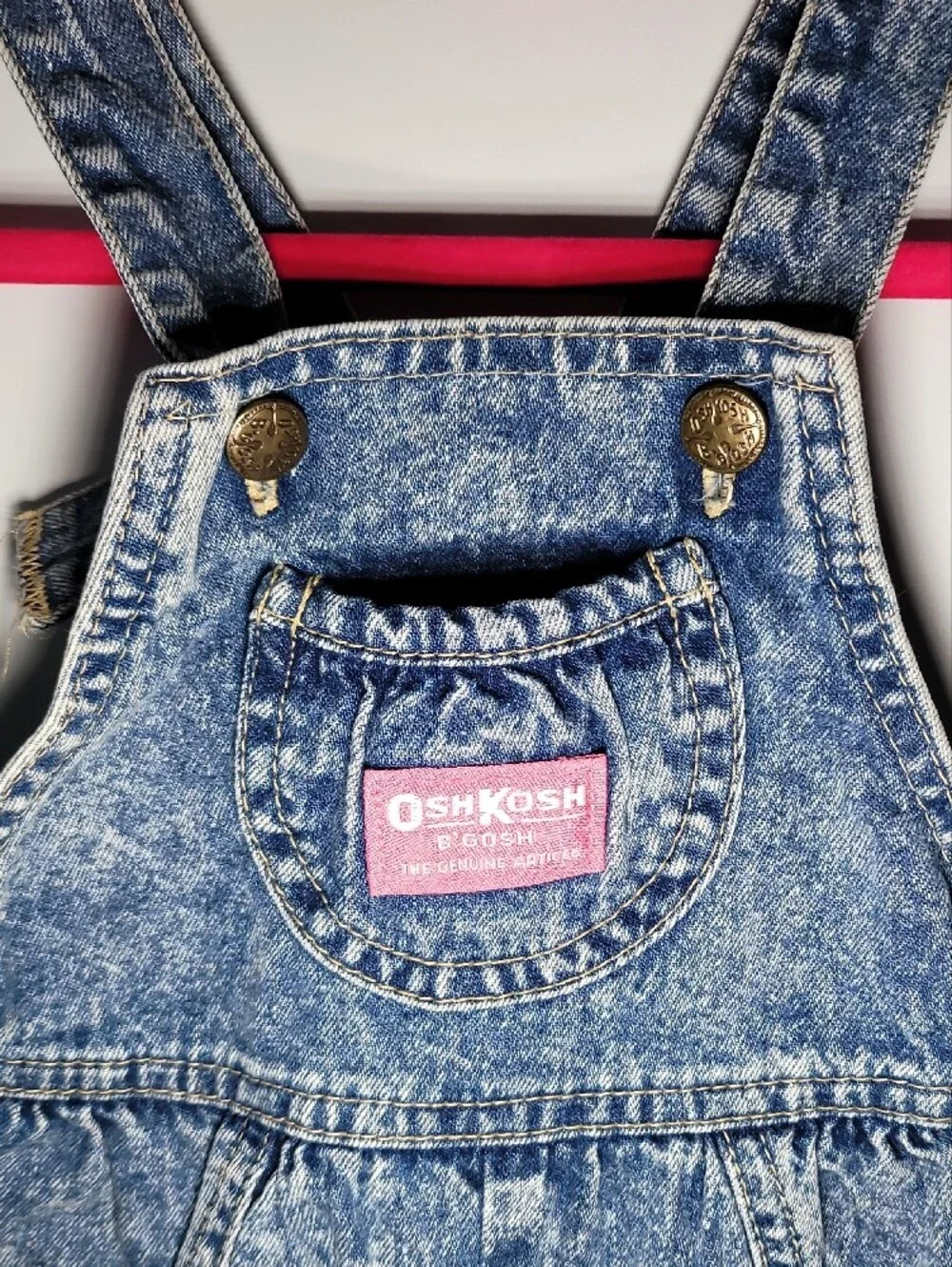 OshKosh B'gosh Acid-Wash Denim Short Overalls in Blue